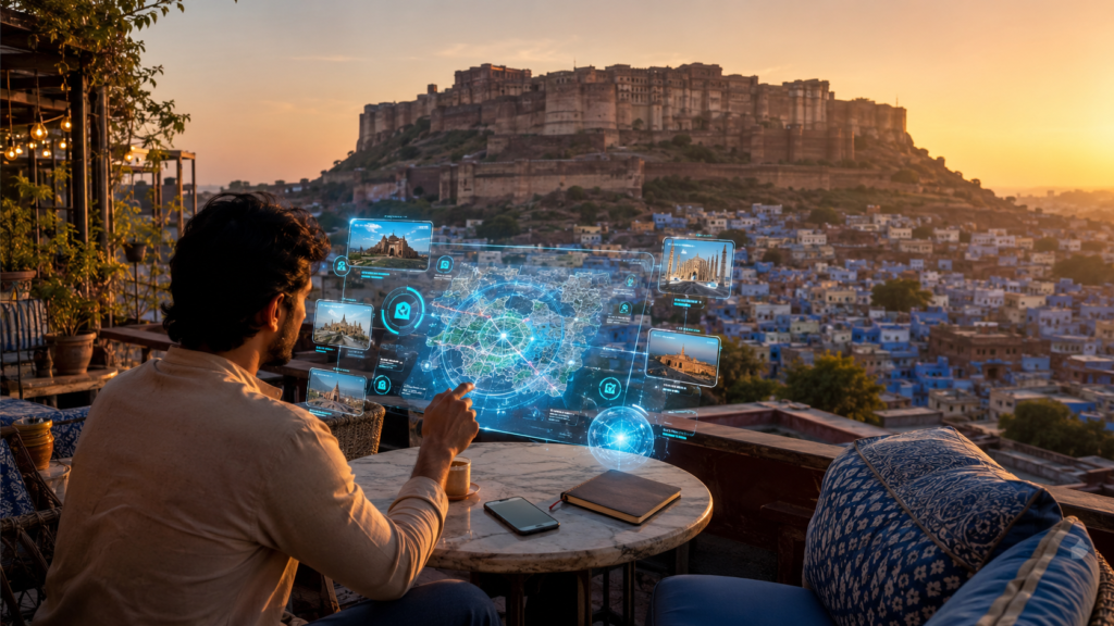 AI trip planning Jodhpur rooftop travel experience