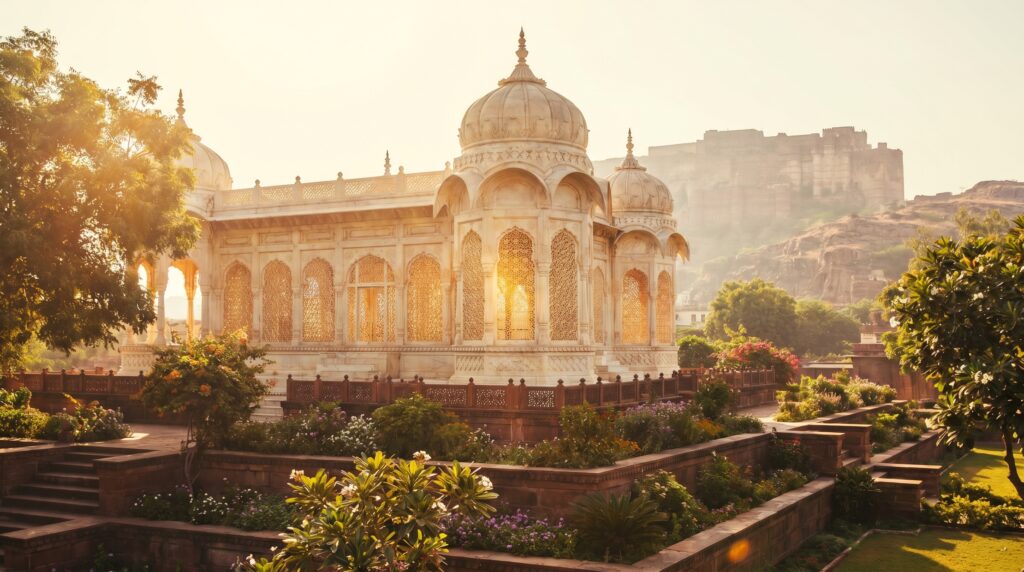 Jaswant Thada white marble cenotaph Jodhpur built 1899 dedicated to Maharaja Jaswant Singh II